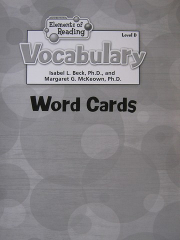 (image for) Elements of Reading D Vocabulary Word Cards (P) by Beck,