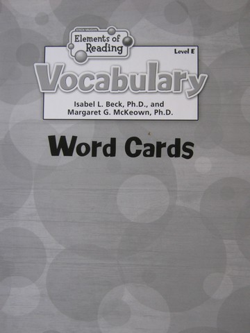 (image for) Elements of Reading E Vocabulary Word Cards (P) by Beck,
