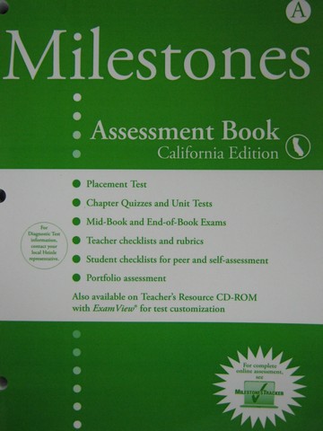 (image for) Milestones A Assessment Book California Edition (CA)(P)