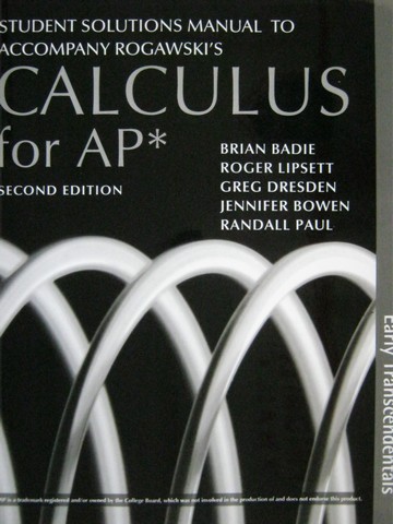 (image for) Calculus for AP Early Transcendentals 2e Student Solutions (P)