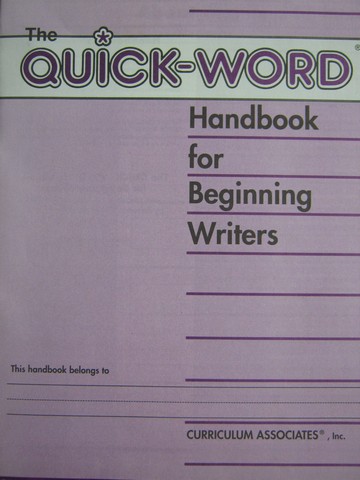 (image for) Quick-Word Handbook for Beginning Writers (P) by Sitton & Forest