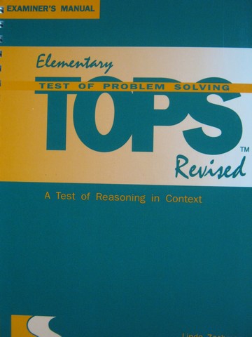 (image for) Elementary TOPS Revised Examiner's Manual (Spiral) by Zachman, - Click Image to Close