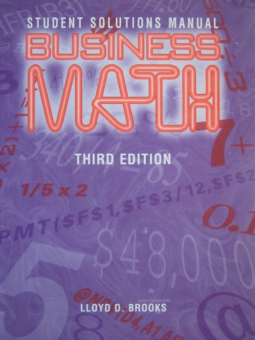 (image for) Business Math 3rd Edition Student Solutions Manual (P)