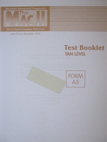 (image for) MAC II Test Booklet Tan Level Form A5 (P) by Jean Maculaitis