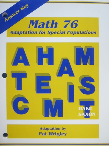 (image for) Saxon Math 76 3e Adaptation for Special Populations AK (P)