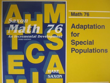 (image for) Saxon Math 76 3e Adaptation for Special Populations TRB (Binder)