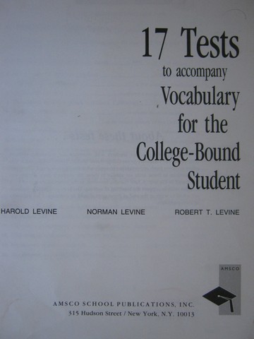 (image for) Vocabulary for the College-Bound Student 17 Tests (P)