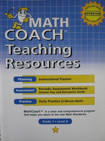 MathCoach Grade 1 Level A Teaching Resources (CA)(Spiral) (image for) MathCoach Grade 1 Level A Teaching Resources (CA)(Spiral)