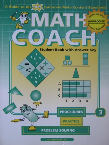 MathCoach Grade 3 Student Book with Answer Key (CA)(TE)(P) (image for) MathCoach Grade 3 Student Book with Answer Key (CA)(TE)(P)
