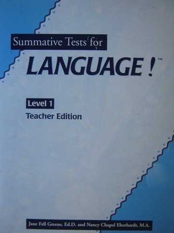 (image for) Language! 2nd Edition Level 1 Summative Tests TE (TE)(P) - Click Image to Close