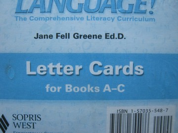 (image for) Language! 3rd Edition Letter Cards for Books A-C (Pk) by Greene
