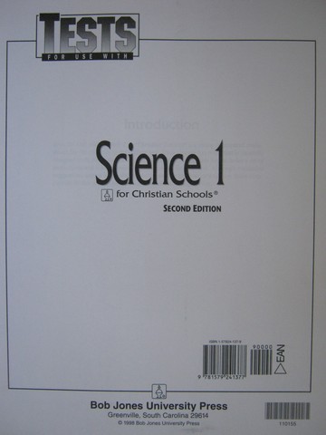 (image for) Science for Christian Schools 1 2nd Edition Tests (P)