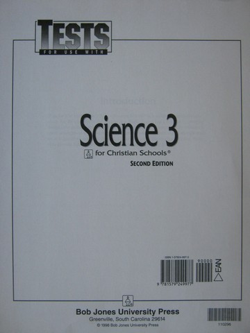 (image for) Science for Christian Schools 3 2nd Edition Tests (P)