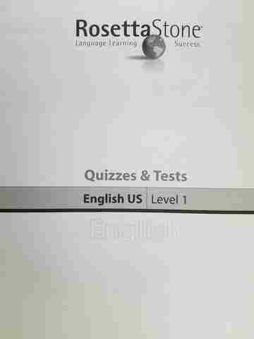 (image for) Rosetta Stone English US Level 1 Quizzes & Tests (P)