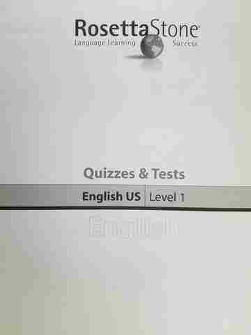 Rosetta Stone English US Level 1 Quizzes & Tests (P) (image for) Rosetta Stone English US Level 1 Quizzes & Tests (P)
