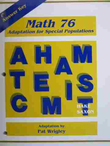 (image for) Saxon Math 76 3e Adaptation for Special Populations Answer (P)