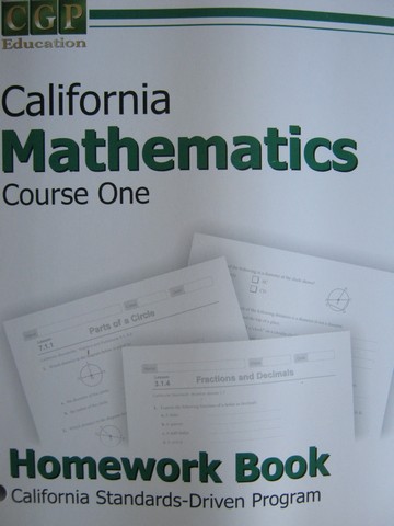 (image for) CGP California Mathematics Course 1 Homework Book (CA)(P)