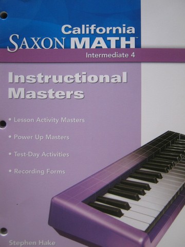 (image for) California Saxon Math Intermediate 4 Instructional (CA)(P)