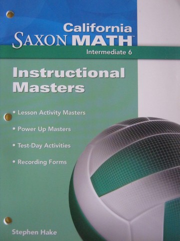 (image for) California Saxon Math Intermediate 6 Instructional Masters (P)