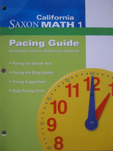 (image for) California Saxon Math 1 Pacing Guide (CA)(P) by Nancy Larson