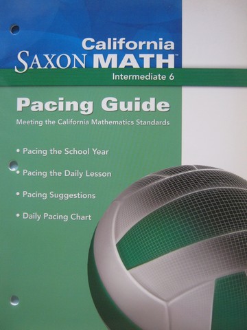(image for) California Saxon Math Intermediate 6 Pacing Guide (CA)(P)