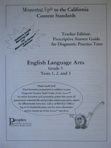 (image for) Measuring Up English Language Arts Grade 5 Tests TE (CA)(TE)(P)