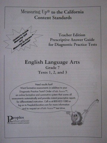 (image for) Measuring Up English Language Arts Grade 7 Tests TE (CA)(TE)(P)