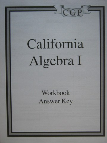 (image for) CGP California Algebra 1 Workbook Answer Key (CA)(P)