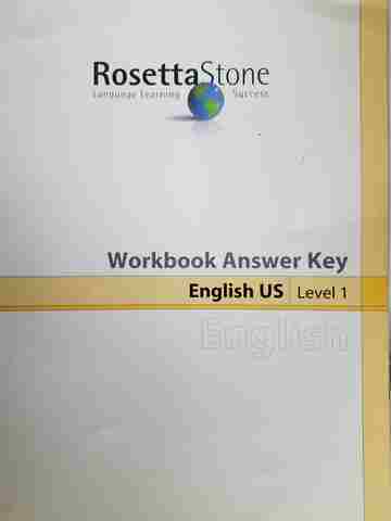 (image for) Rosetta Stone English US Level 1 Workbook Answer Key (P)