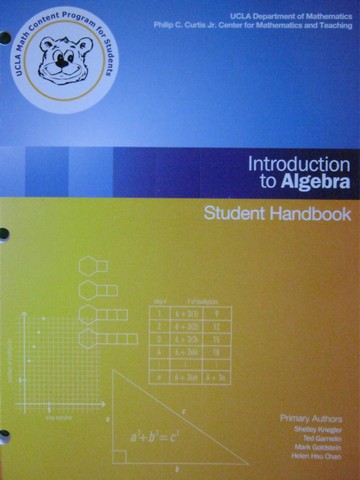 (image for) Introduction to Algebra Student Handbook (Spiral) by Kriegler,