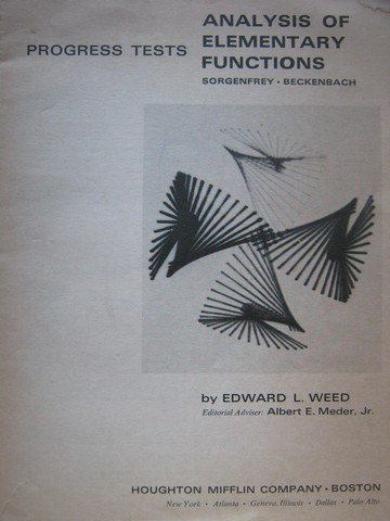 (image for) Analysis of Elementary Functions Progress Tests (P) by Weed
