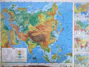 (image for) Nystrom Laminated World Desk Map Europe & Asia (P)(Big)