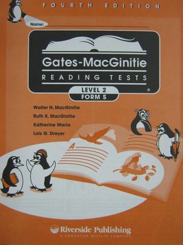 (image for) Gates-MacGinitie Reading Tests 4e Level 2 Form S Test (Pk)