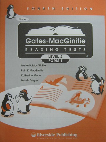 (image for) Gates-MacGinitie Reading Tests 4e Level 2 Form T Test (Pk)