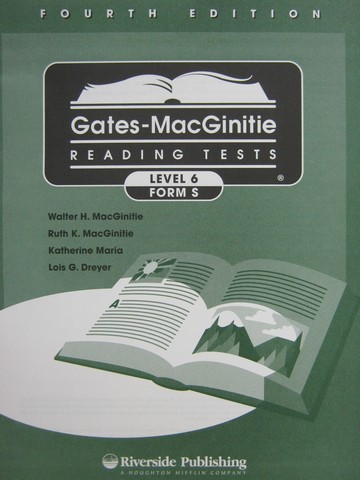 (image for) Gates-MacGinitie Reading Tests 4e Level 6 Form S Test (Pk)