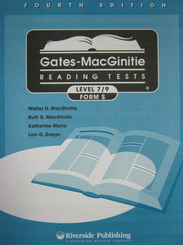 (image for) Gates-MacGinitie Reading Tests 4e Level 7/9 Form S Test (Pk)
