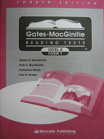 (image for) Gates-MacGinitie Reading Tests 4e Level 4 Form T Test (Pk)