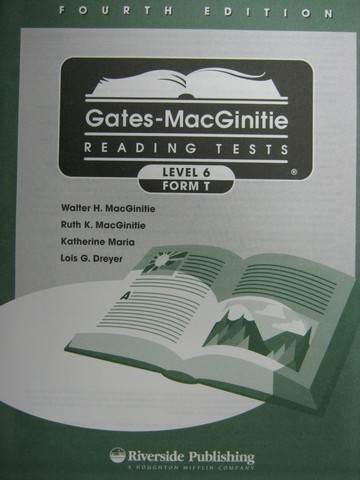 (image for) Gates-MacGinitie Reading Tests 4e Level 6 Form T Test (Pk)