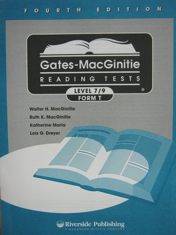 (image for) Gates-MacGinitie Reading Tests 4e Level 7/9 Form T Test (Pk)