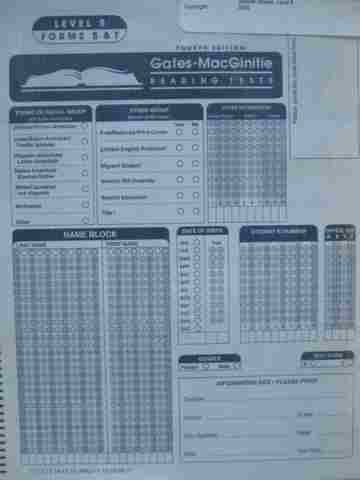 (image for) Gates-MacGinitie Reading Tests 4e Level 5 S&T Answer Sheets (Pk)