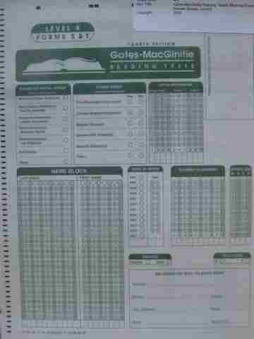(image for) Gates-MacGinitie Reading Tests 4e Level 6 S&T Answer Sheets (Pk)