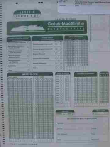 (image for) Gates-MacGinitie Reading Tests 4e Level 6 S&T Answer Sheets (Pk)
