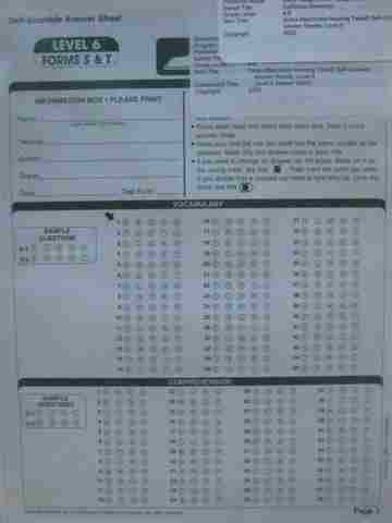 (image for) Gates-MacGinitie Reading Tests 4e Level 6 S&T Answer Sheets (Pk)