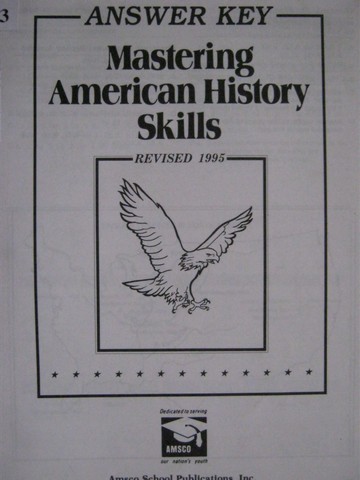 (image for) Mastering American History Skills Revised 1995 Answer Key (P)