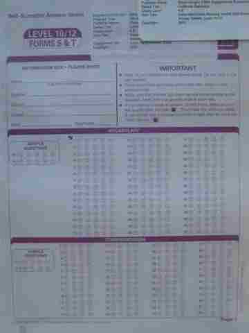 (image for) Gates-MacGinitie Reading Tests 4e 10/12 S&T Answer Sheets (Pk)