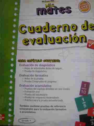 (image for) Mis matematicas 4 Cuaderno de evaluacion (P)