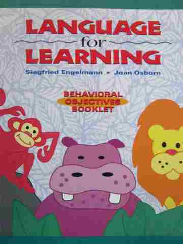 (image for) Language for Learning Behavioral Objectives Booklet (P)