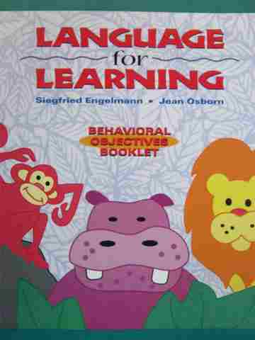 (image for) Language for Learning Behavioral Objectives Booklet (P) by Engelmann & Osborn