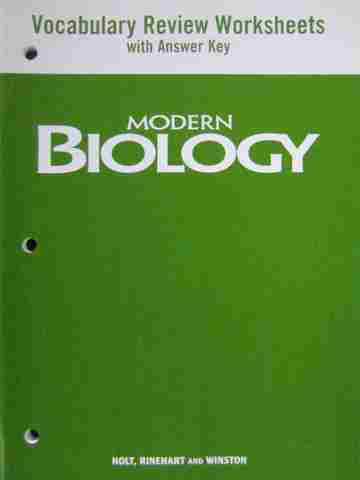 (image for) Modern Biology Vocabulary Review Worksheets with Answer Key (P)