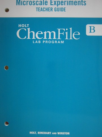(image for) ChemFile Lab Program B Microscale Experiments TG (TE)(P)